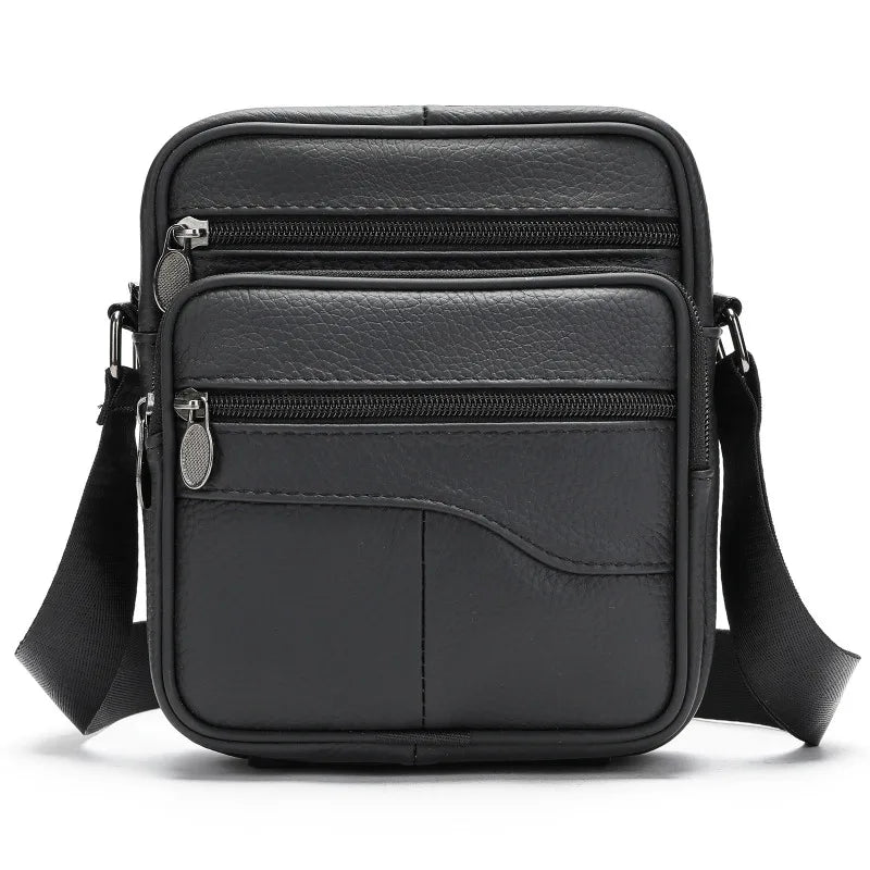 2025 New Genuine Leather Men's Bag – Premium Cowhide Trendy Crossbody Bag, Small Shoulder Sling Backpack for Men