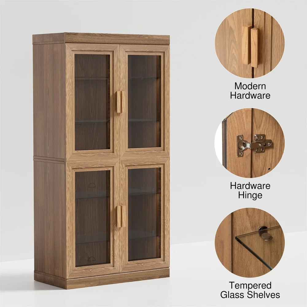 Modern Rectangle Wood Storage Cabinet with Adjustable Shelf Living Room Entryway Bedroom Easy Assembly Waterproof Design