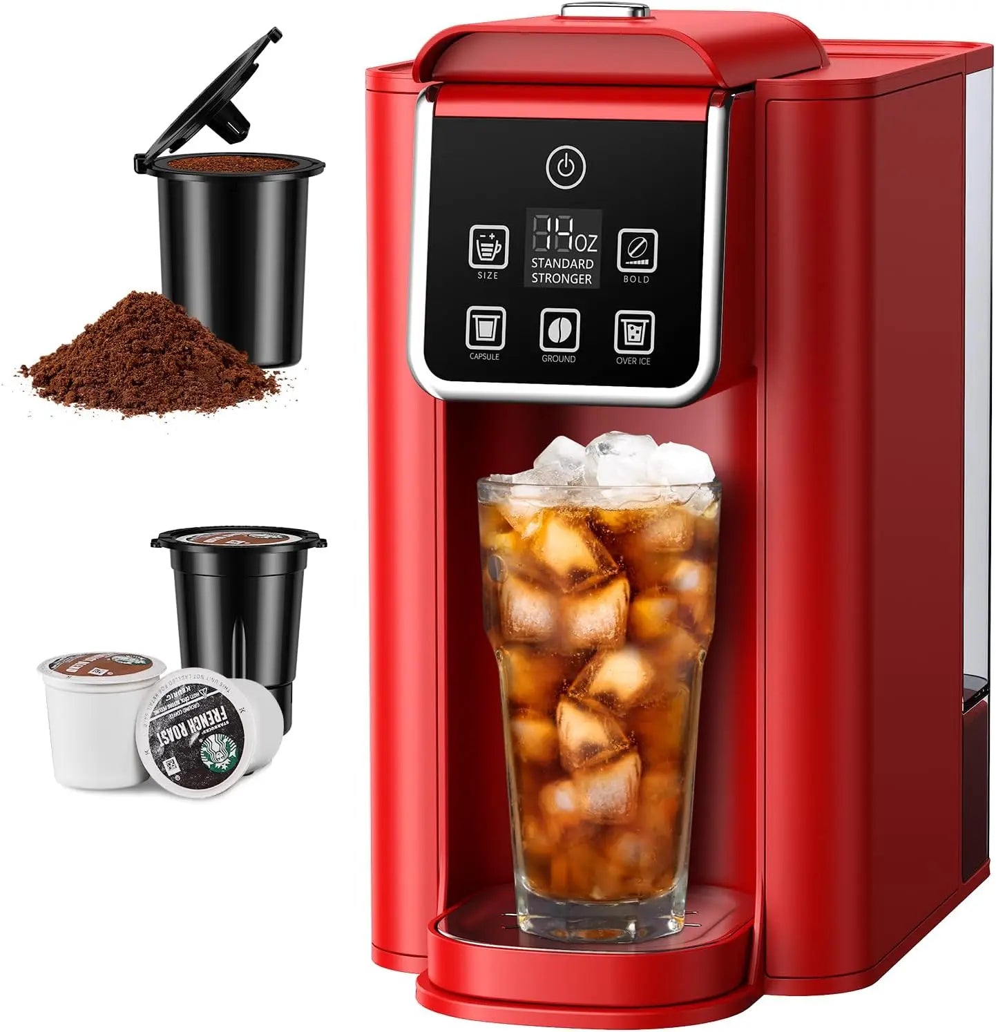 Single Serve Coffee Maker 2.0, Hot and Iced Coffee Machine for K Cup Pods & Ground Coffee, 6 to 14 oz Brew Sizes, 50 oz Removabl