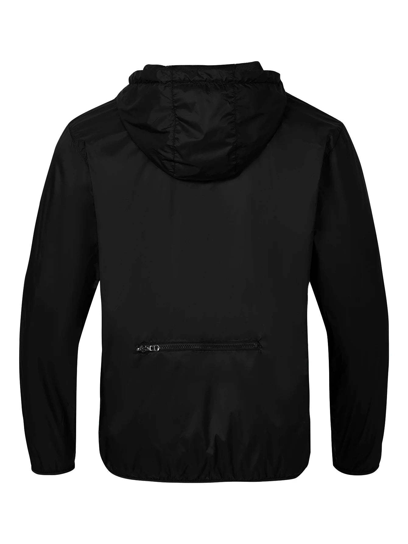 Men's lightweight windbreaker jacket - zippered, long sleeved, foldable storage, suitable for outdoor sports and hiking