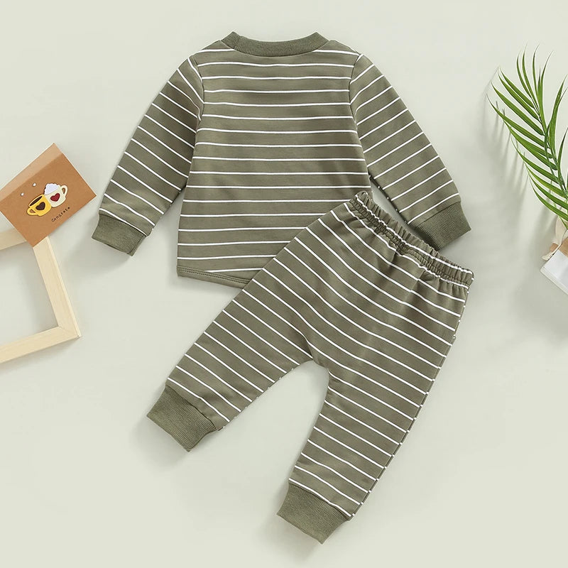 Toddler Boys 2-Piece Outfit Solid Color Hooded Pullover with Drawstring Jogger Pants Set for Autumn Wear