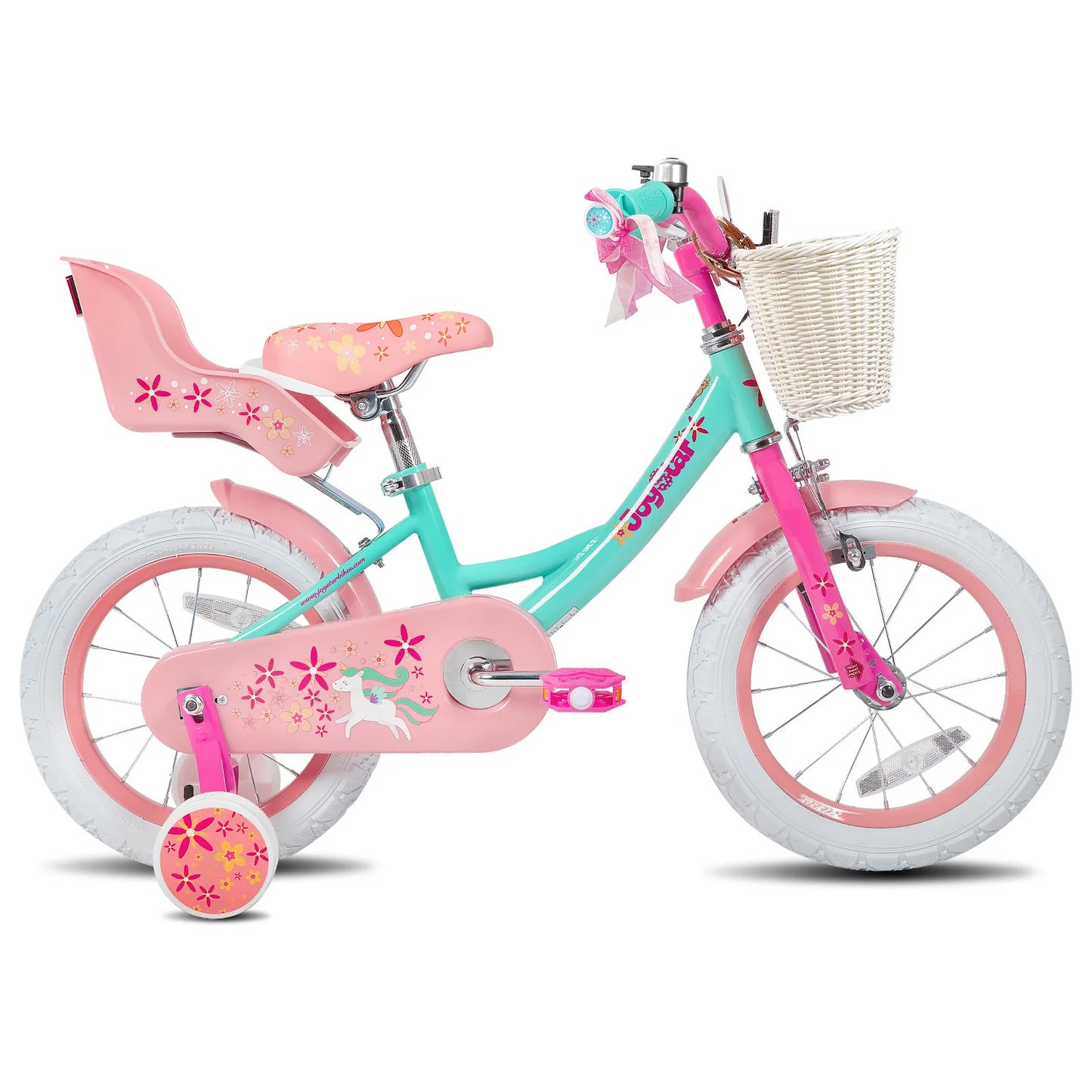 JOYSTAR Kids Bike for Girls Ages 2-9 Years Old, 12 14 16 18 Inch Kids Bike with Training Wheels, Doll Seat, Streamers and Basket