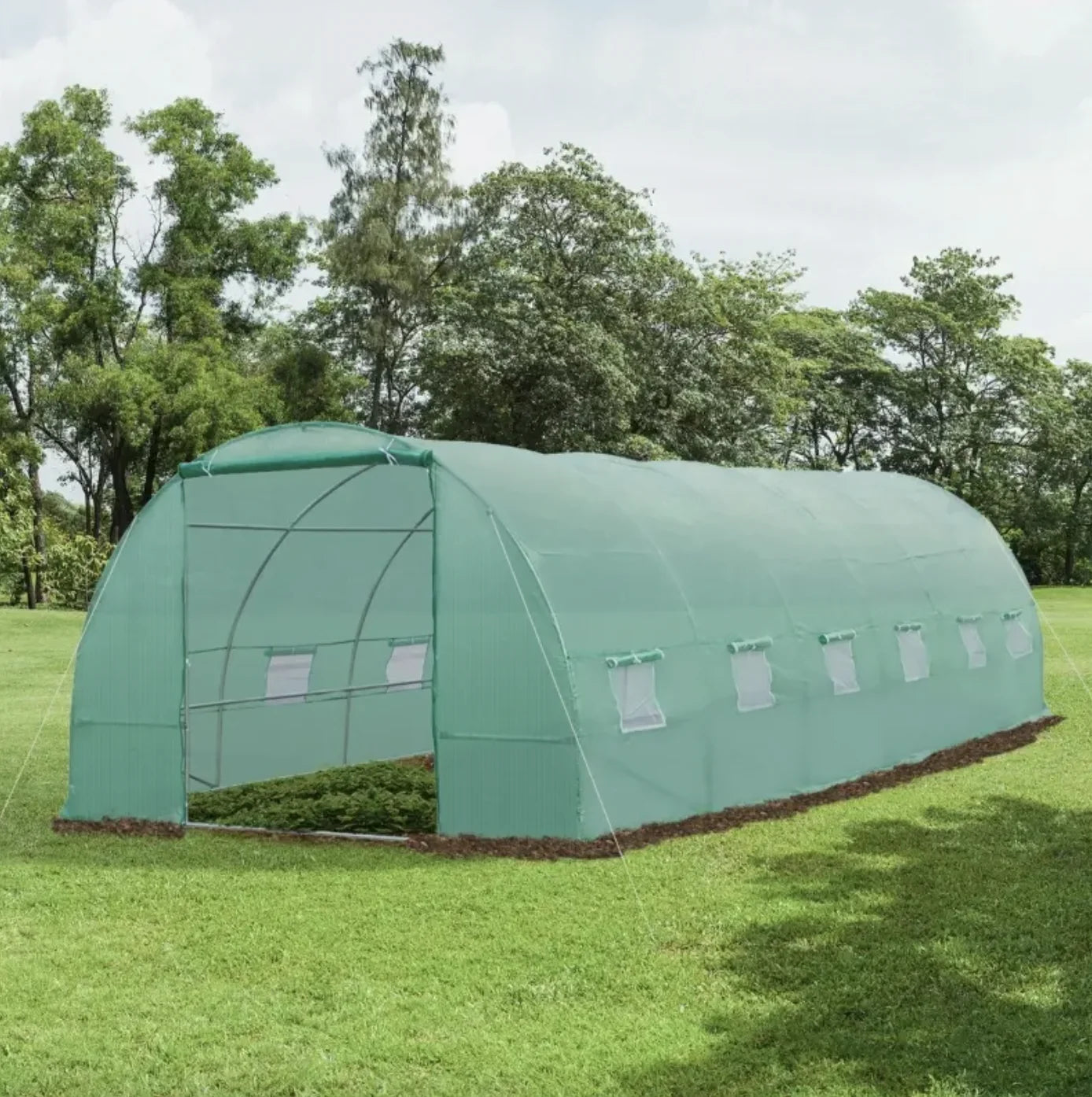 26' x 10' x 7' Tunnel Greenhouse Outdoor Portable Plant Nursery Greenhouse Walk-in Garden Greenhouse with Windows
