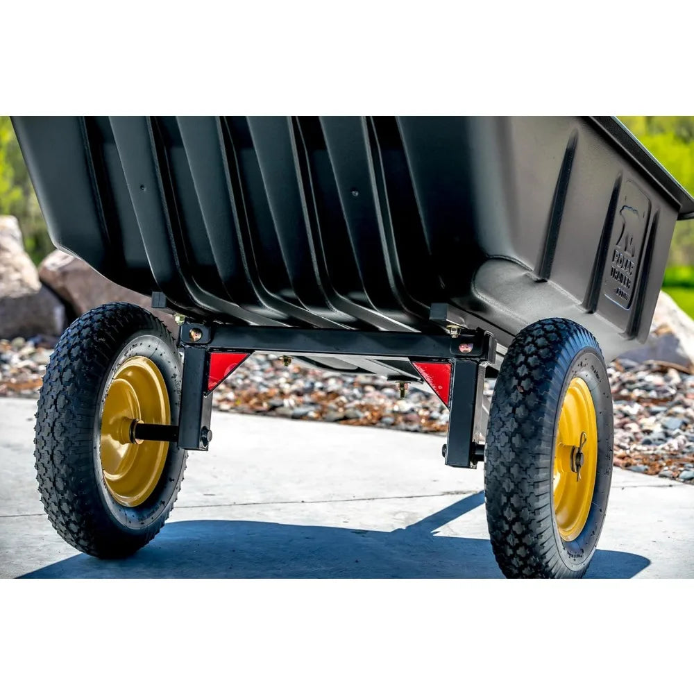 9393 LG7 Heavy-Duty ATV/UTV Hauling Trailer – 600 lb Capacity, Tilt Dump Frame & Rustproof Tub for Outdoor Work (10 Cu. Ft, Bla