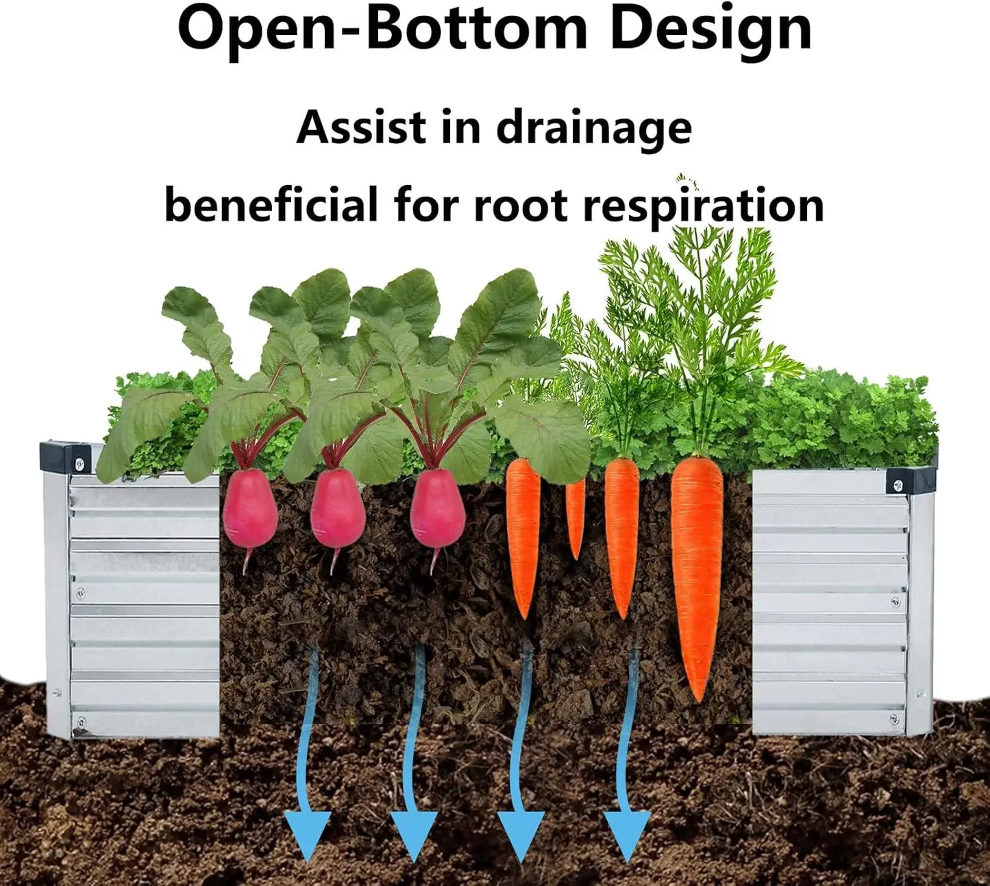 Best Seller 2 Pack 6x3x1FT Galvanized Raised Garden Beds Kit Outdoor Metal Gardening Planter Box for Vegetable Elevated Flower H