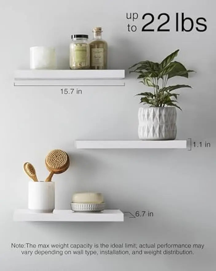 Floating Shelves for Wall, Wall Mounted Rustic Wood Shelves for Bathroom, Bedroom, Living Room, Kitchen, Hanging Books/Storage