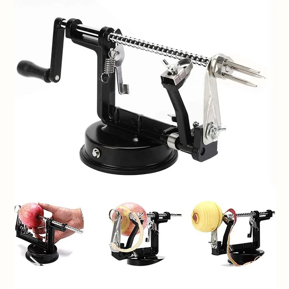 3 in1 Multi-functional Fruit Peeling Machine Fruit Potato Apple Peeler Vegetable Spiralizer Kitchen Hand-cranked Clipping Slicer