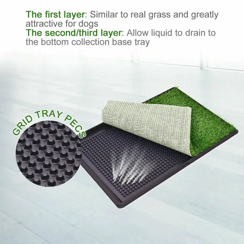 Fake Grass Dog Potty Pad Portable Dog Turf Trainer Grass with Tray, 30"x20"