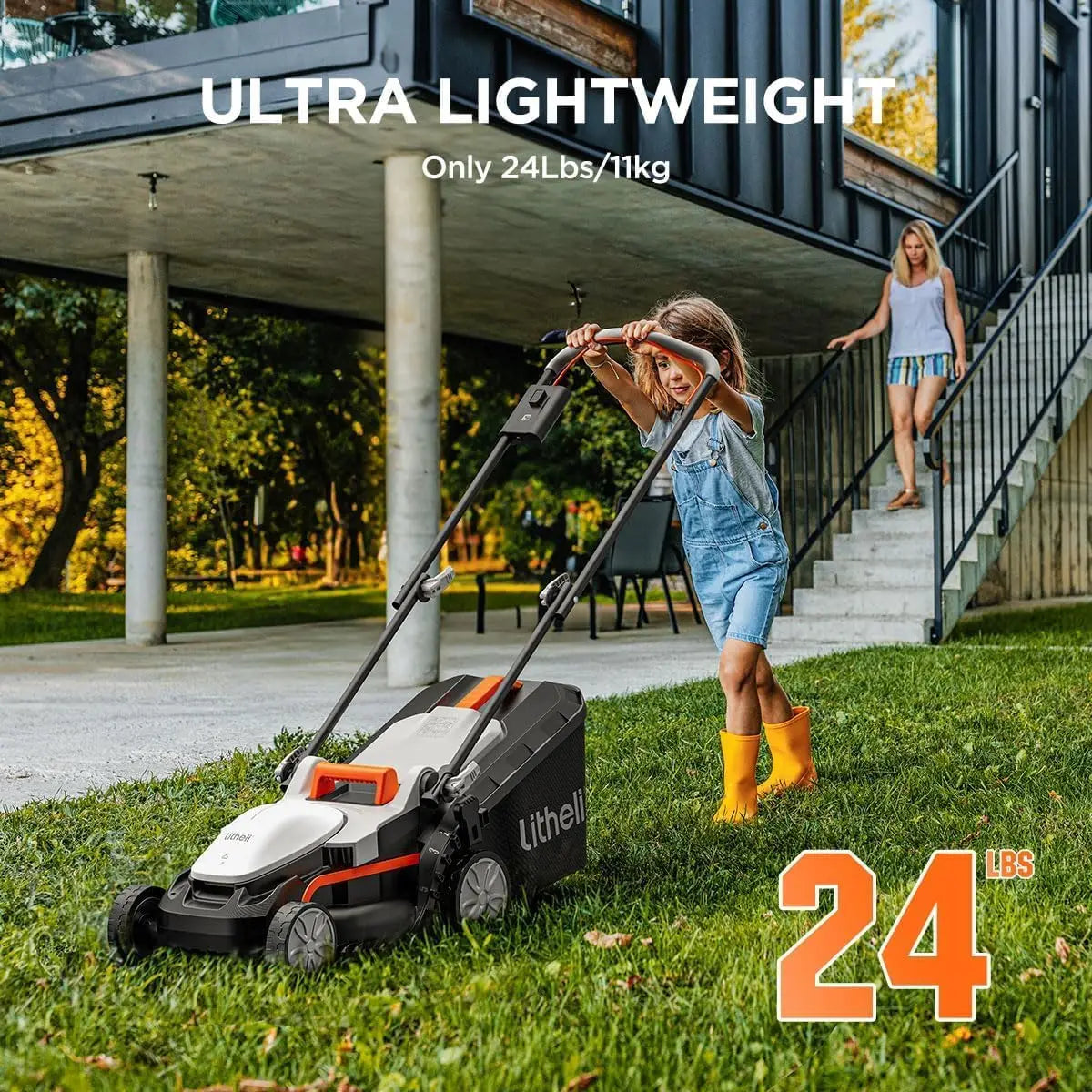 Cordless Lawn Mower 13 Inch, U20 Handy+ 20V Electric Lawn Mowers for Garden, Yard and Farm, 5 Heights Adjustment, Light Weight,4