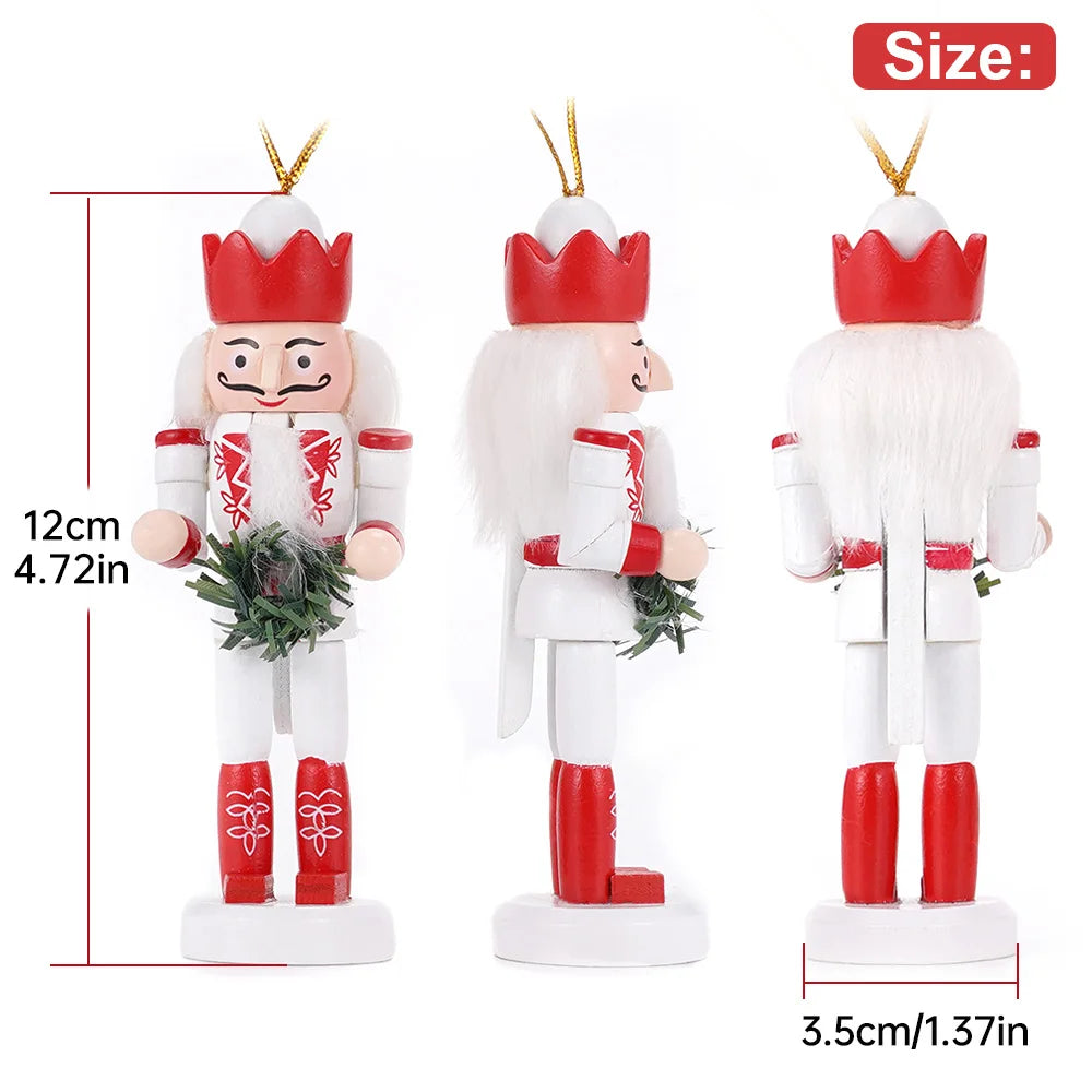 12cm Nutcracker Walnut Soldier Doll Puppet Pendant Five Piece Set Christmas Pendant Decoration Model Home Desktop Decorations