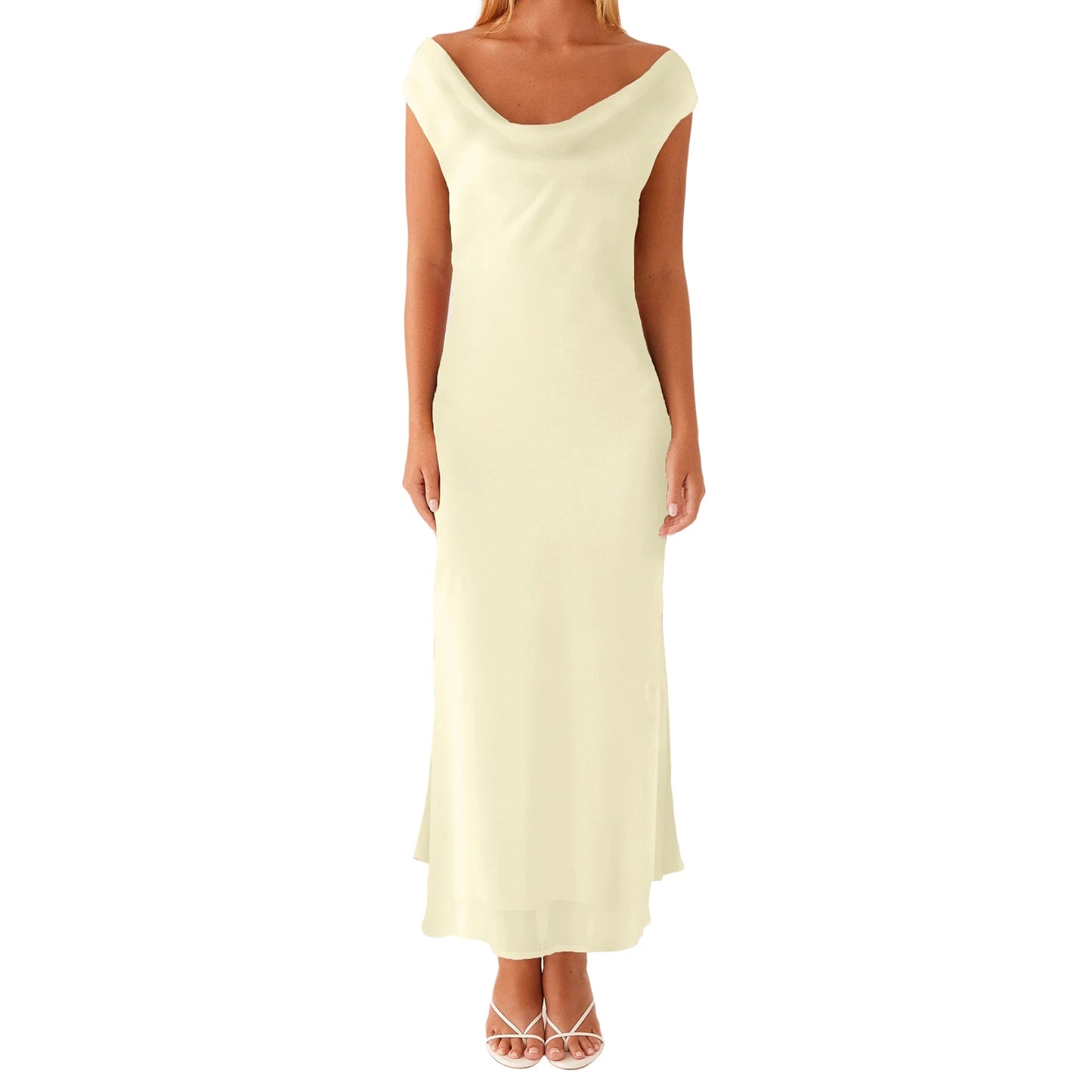 Elegant Floral Print Sleeveless Maxi Dress with Draped Neckline Women s Summer Cocktail Party Long Tank Dress
