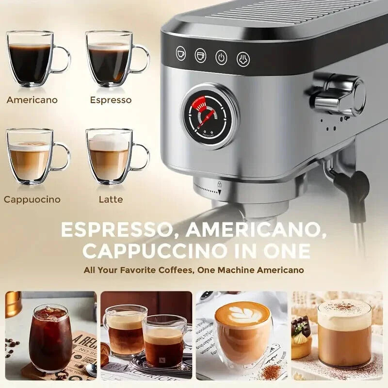 SEJOY Semi-Automatic Espresso Machines, Professional Espresso Machine with Milk Foam, Stainless Steel Expressions Machine