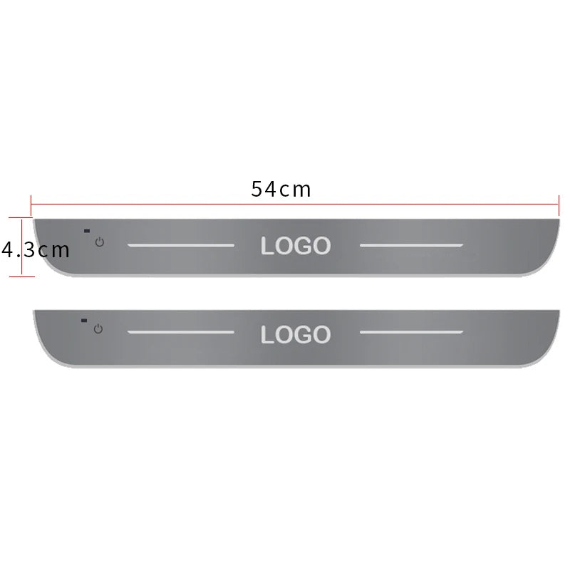 New Upgrade Customized Car Door Sill Lights Logo Dynamic RGB LED Car Pedal Scuff Threshold Plate Welcome Wireless Projector Lamp