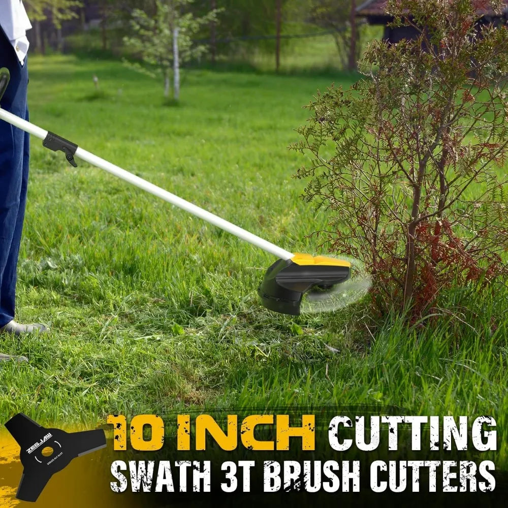 Cordless String Trimmer and Edger, 12 Inch 20V Weed Wacker Battery Operated Lawn Edger with 8 Pcs Replace Spool Trimmer Lines -