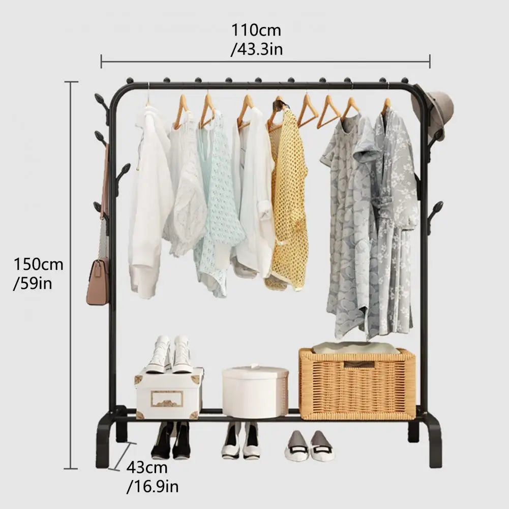 Clothes Storage Rack Clothing Shelf for Hanging Clothes Non-Slip Hat Shoes Orgnizer Laundry Drying Rack Storage Stand