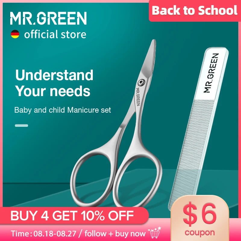 MR.GREEN Baby Safety Nail Scissors Nail Care Clippers Cutter Newborn Baby Convenient Daily Nail File Shell Shear Manicure Tool