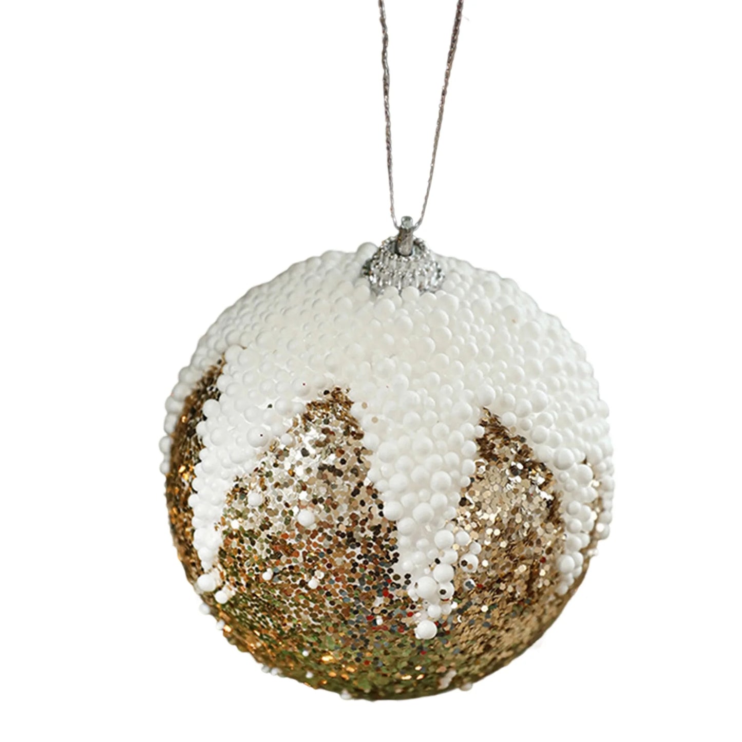 Glittering Snowflake Ornaments Set Christmas Tree Hanging Decorations Xmas Party Supplies Shiny Baubles Balls