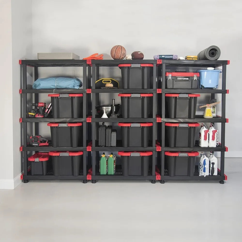 Best - Craftsman, 5-Tier Highly Durable Storage Rack, 200lbs/shelf, (72.3”H x 40”W x 24”D), Interlocking Shelving Unit