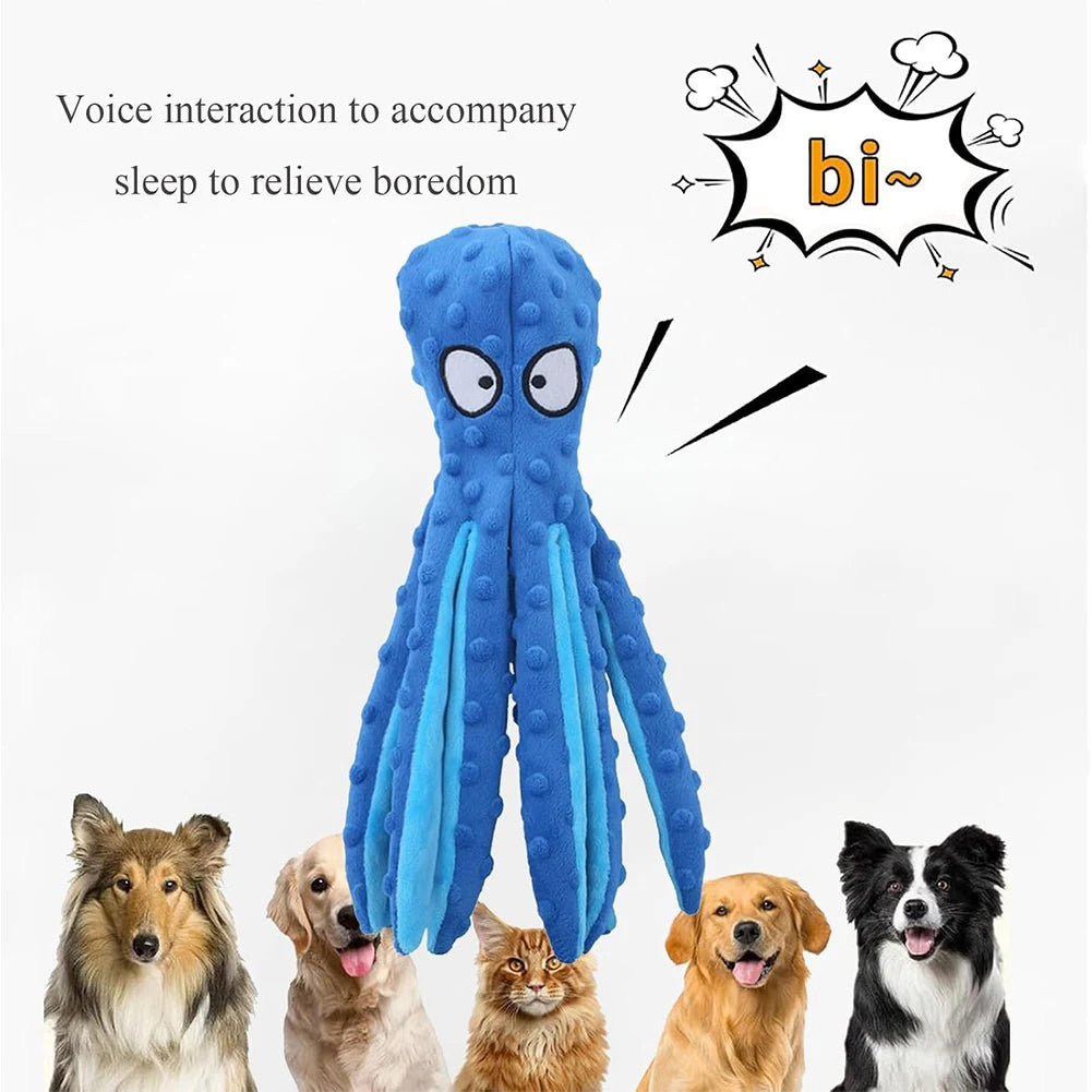1/2PCS Pet Plush Dog Toy Voice Octopus Shell Puzzle Toy Bite Resistant Interactive Pet Dog Teeth Cleaning Chew Toy Pet Supplies
