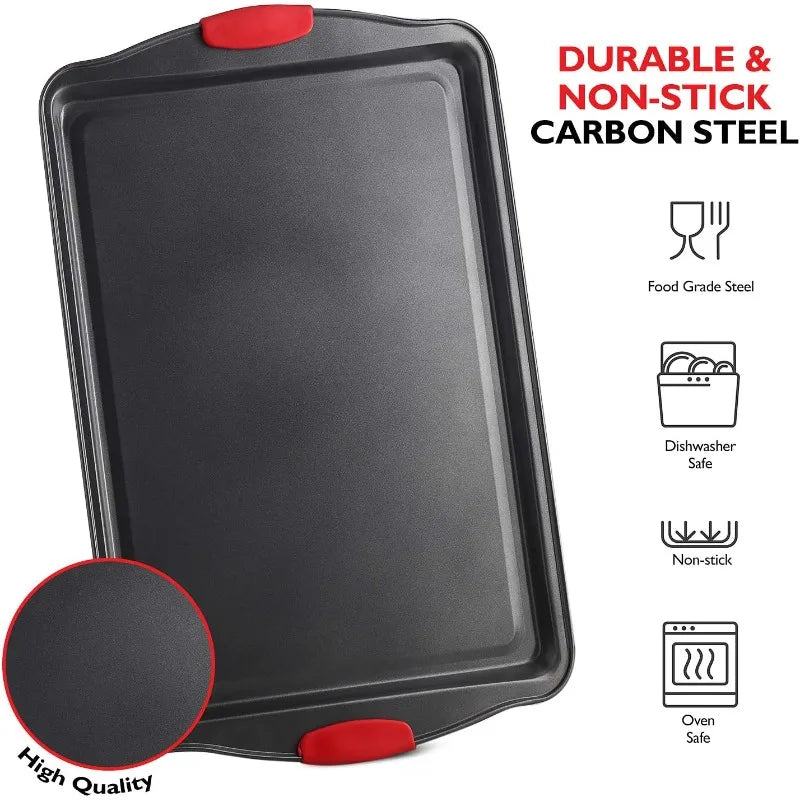 Baking Pan Set, 39 Piece Premium Baking Set, Nonstick Bakeware Sets BPA Free, Cookie Sheets for Baking Nonstick Set, Steel Bakin