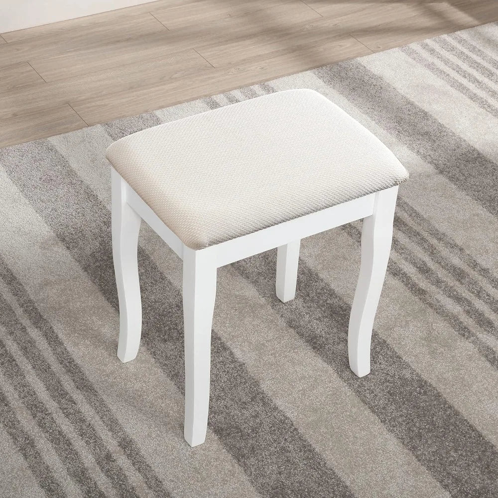 Sanlo Wooden Vanity | Make Up Table and Stool Set | White