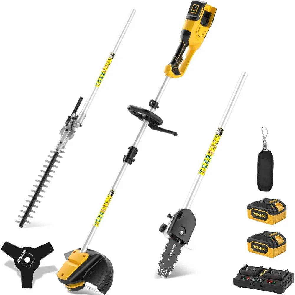 Cordless String Trimmer and Edger, 12 Inch 20V Weed Wacker Battery Operated Lawn Edger with 8 Pcs Replace Spool Trimmer Lines -