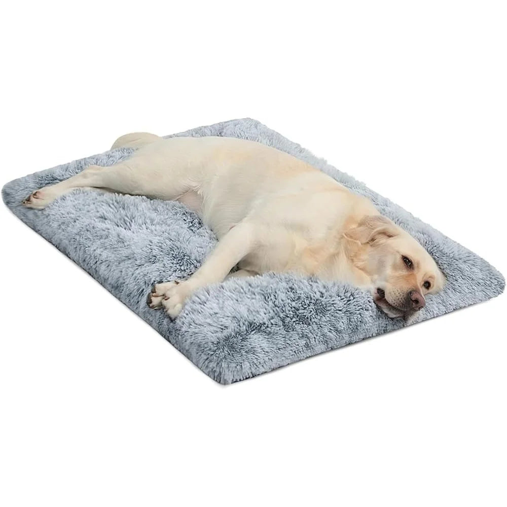 Large Dog Bed Soft Washable Anti-Slip Crate Pad Waterproof Pet Mat Travel Home and Kennel Use