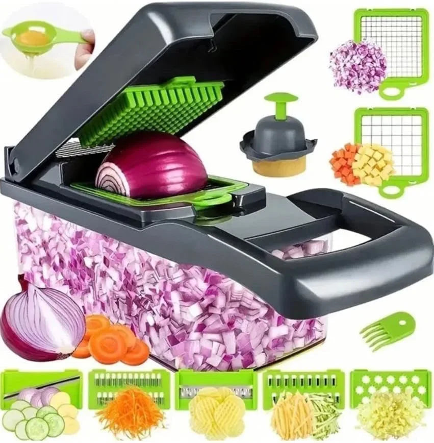 Multifunctional Vegetable Chopper - Handheld Food Slicer, Dicer & Grater for Kitchen Prep, Easy-Cut Veggie Chopper