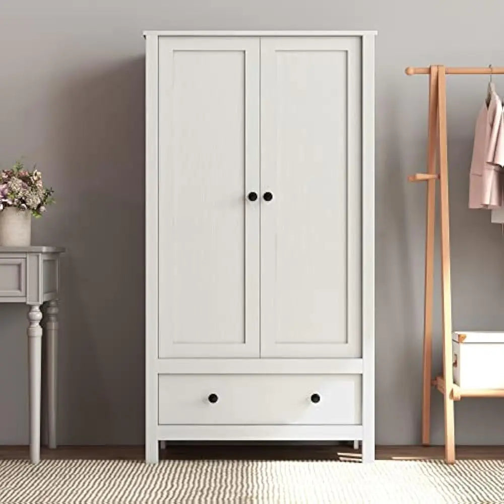 Wardrobes, 2 Door Wardrobe for Bedroom, Armoire with Drawer, Wardrobes(20.5"D x 31"W x 58.5"H)