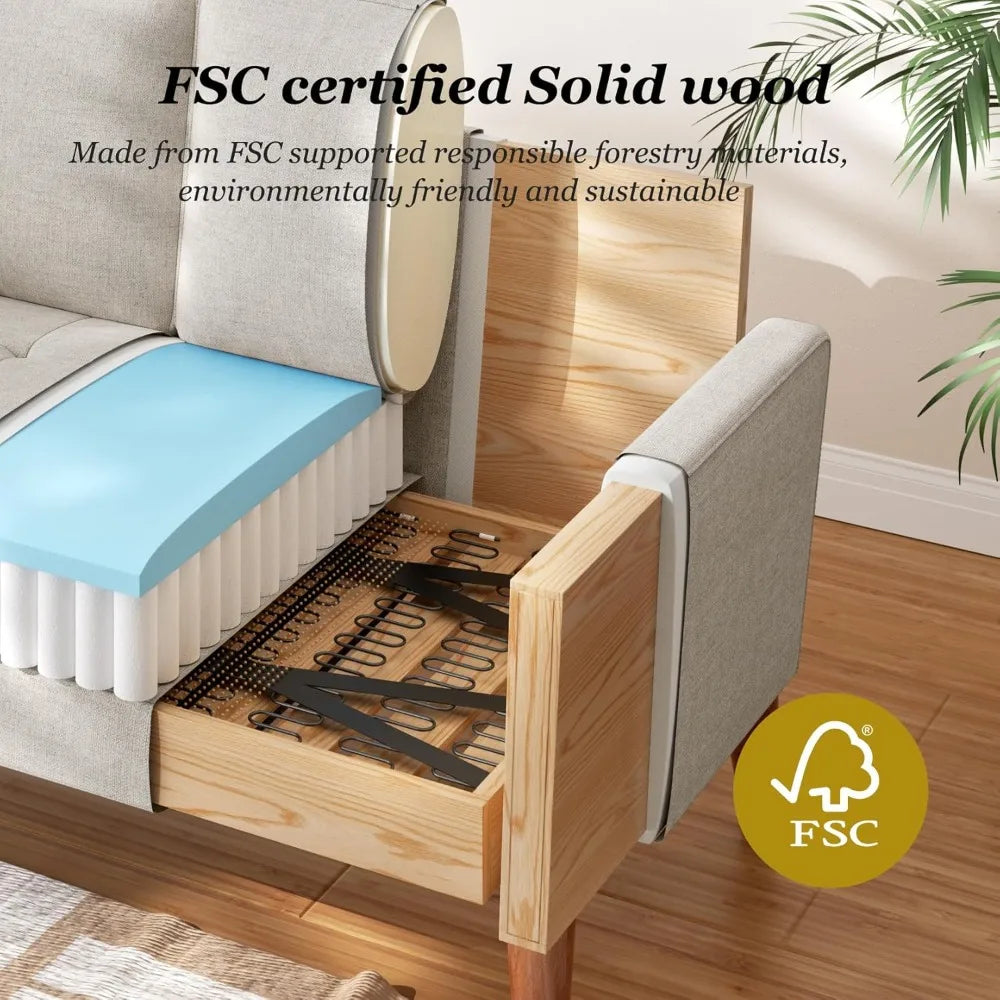Loveseat Sofa with Throw Pillow, 48" Small Couches, Love Seat for Living Room, Bedroom, Easy Assembly, Living Room sofa
