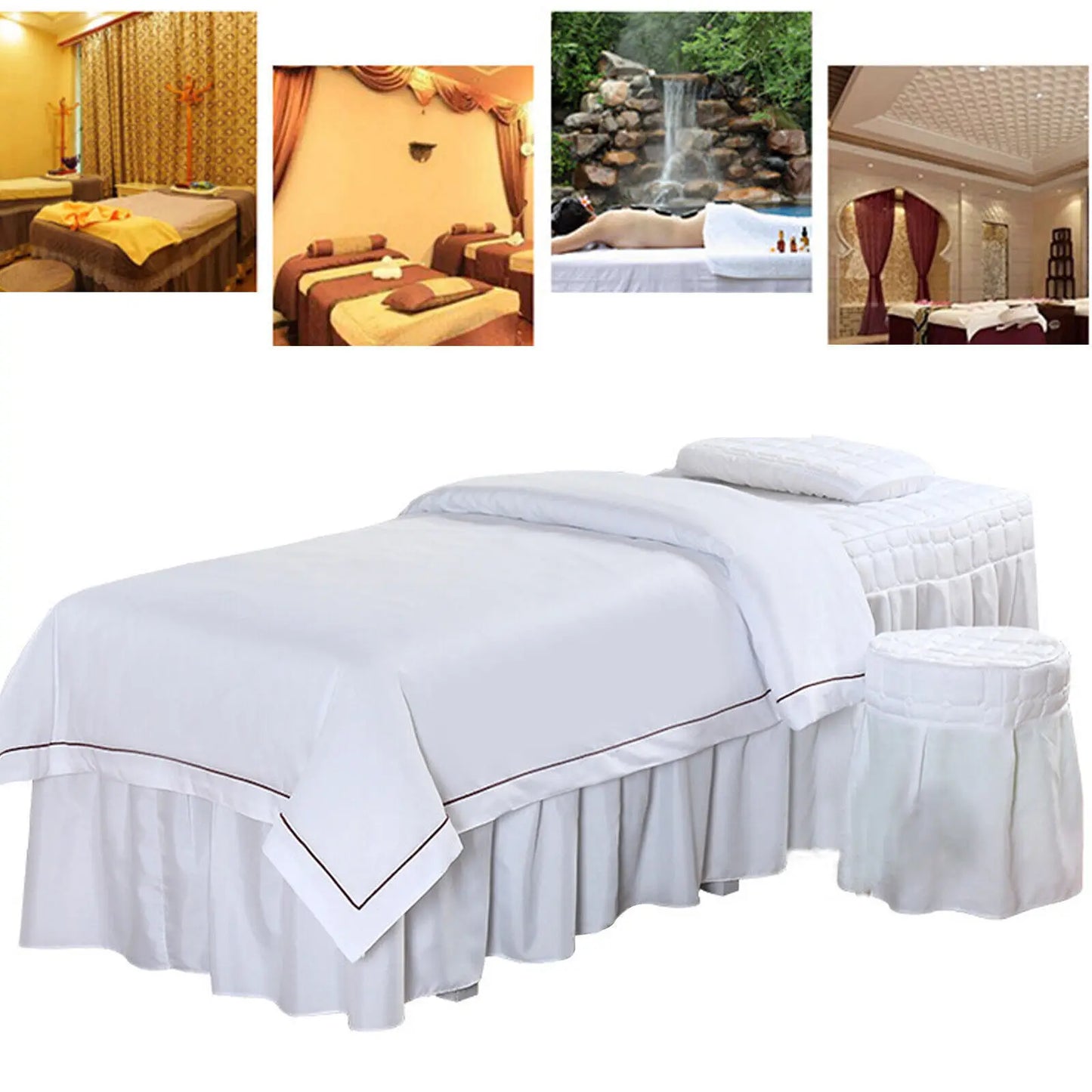 Beauty Massage Bed Full Cover Table Sheet SPA Cover Skirt Bedspread 1 Set