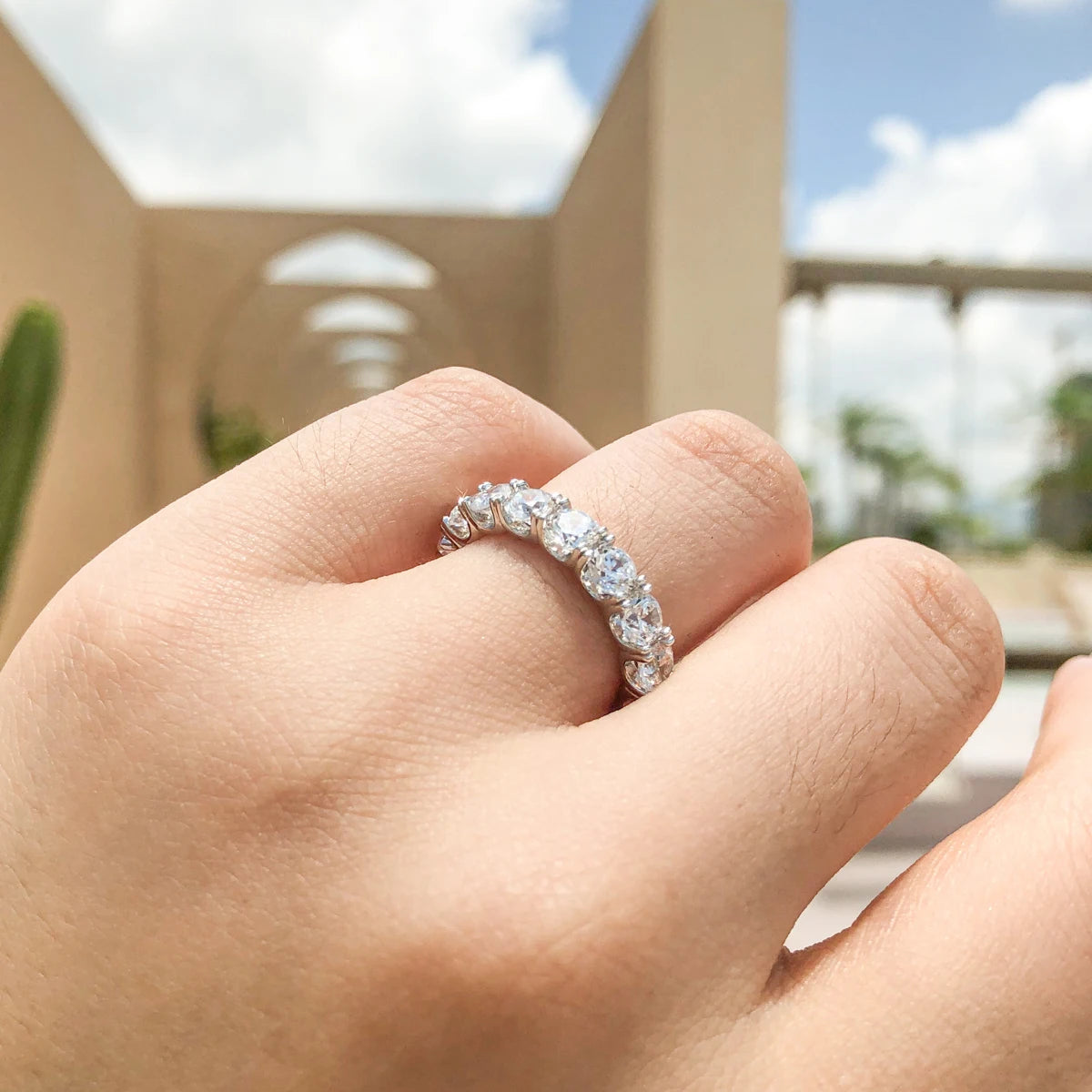 4.0mm Moissanite Diamond Ring 925 Sterling Silver Classic Wedding Ring Single Head Ring Women's Wedding Jewelry Gift