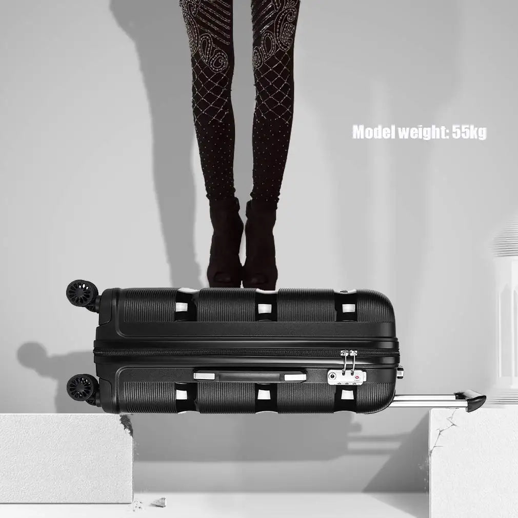 Kono 24 inch Medium Check in Luggage 66L TSA Lock Lightweight Polypropylene Hard Shell Suitcase