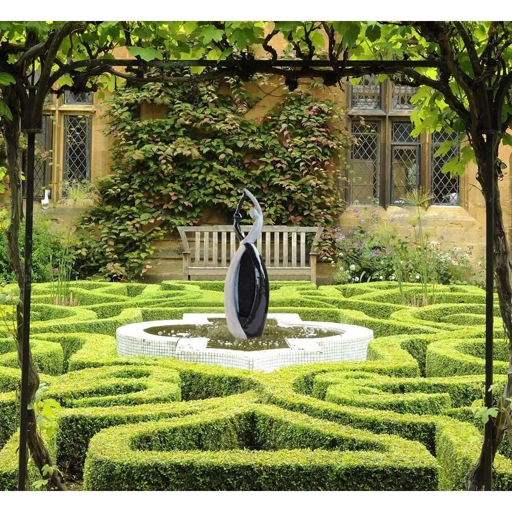 Graceful Dancing Couple Outdoor Fountain 57" Cast Stone Garden Statue Water Fountain Large Fiberglass Decorative Water Fountains
