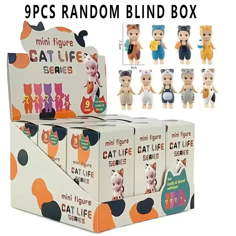 Sonny Angel Blind Box Cat Life Serise Mini Cat Action Figures Toys High Quality Ornaments Dolls Fans Children Christmas Gift