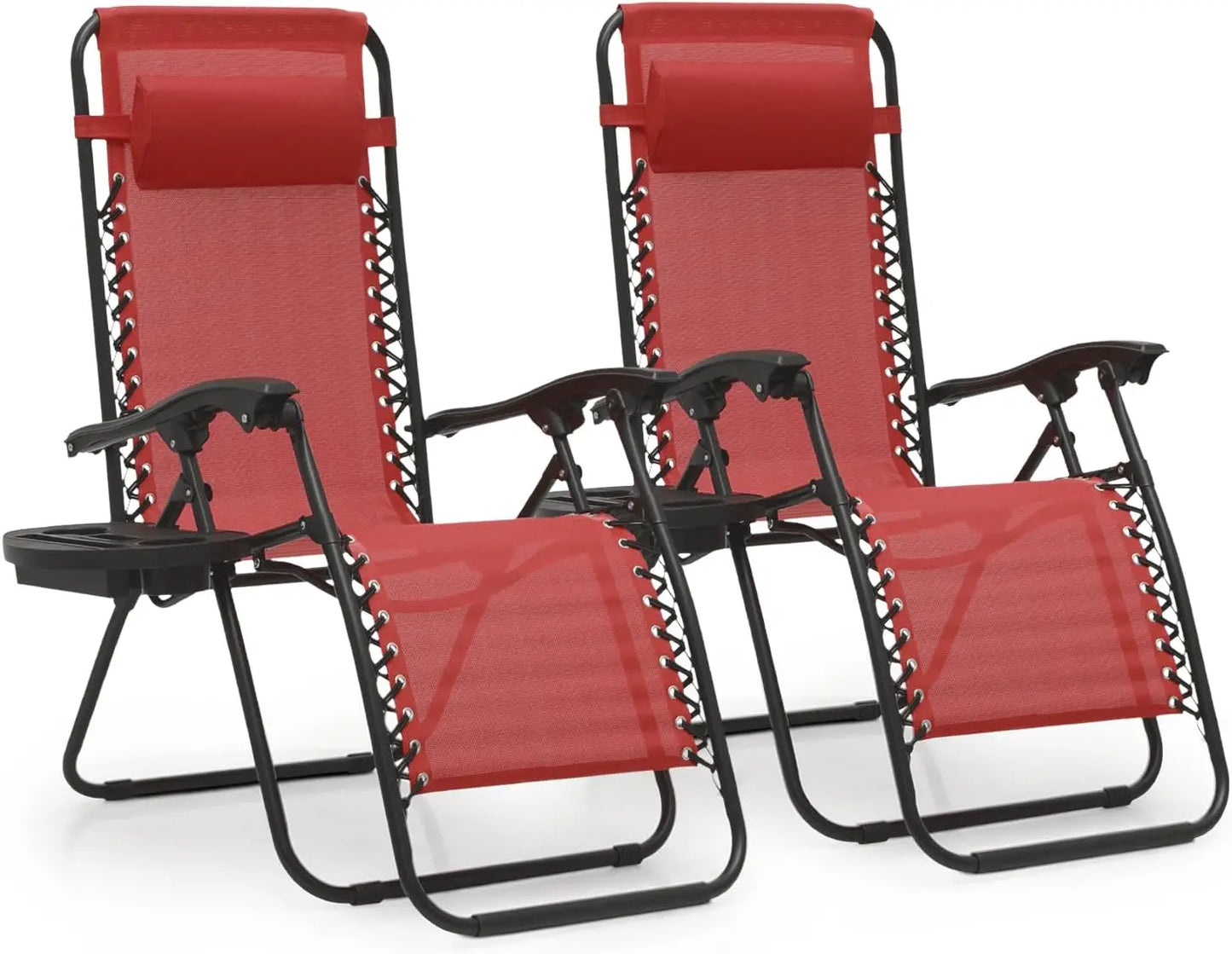 Zero Gravity Chairs Set of 2 Outdoor Folding Patio Lounge Chairs for Outside Reclining Lawn Chairs Recliner Beach Chai