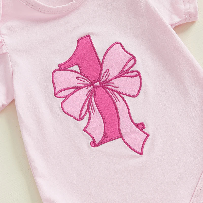 Adorable Baby Girl Floral Print Sleeveless Romper with Matching Bow Headband and Ruffle Hem Pants 3-Piece Outfit Set for Summer