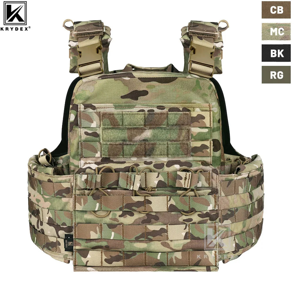 KRYDEX 500D Tactical CPC Vest Plate Carrier Heavy Duty Modular MOLLE Vest Mag Pouch Cage Hunting Airsoft Paintball Armor Vest