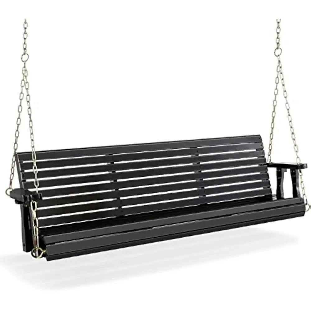 Upgraded wooden porch swings for courtyards and gardens, heavy-duty 880 pound outdoor swing benches with hanging chains