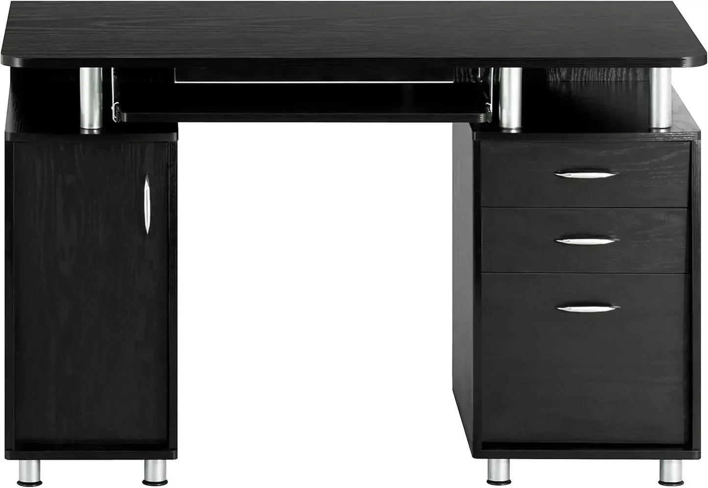47.25" Ergonomic Computer Drawers & File Cabinet for Home Office Storage, Espresso Writing Desk, ONE Size