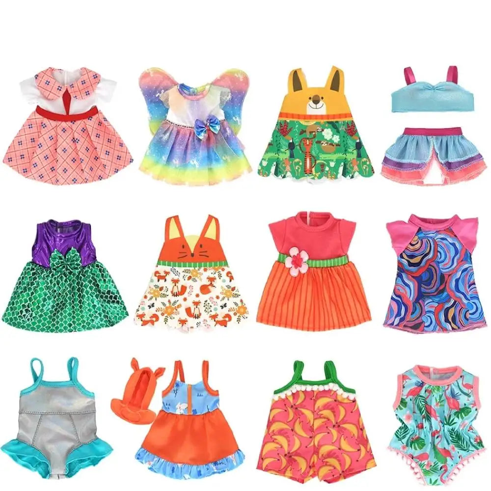12Pcs Baby Doll Clothes Baby Doll Dresses Handmade Girl Doll Princess Dress Colorful Dolls Outfits for 10-12in Alive Baby Dolls