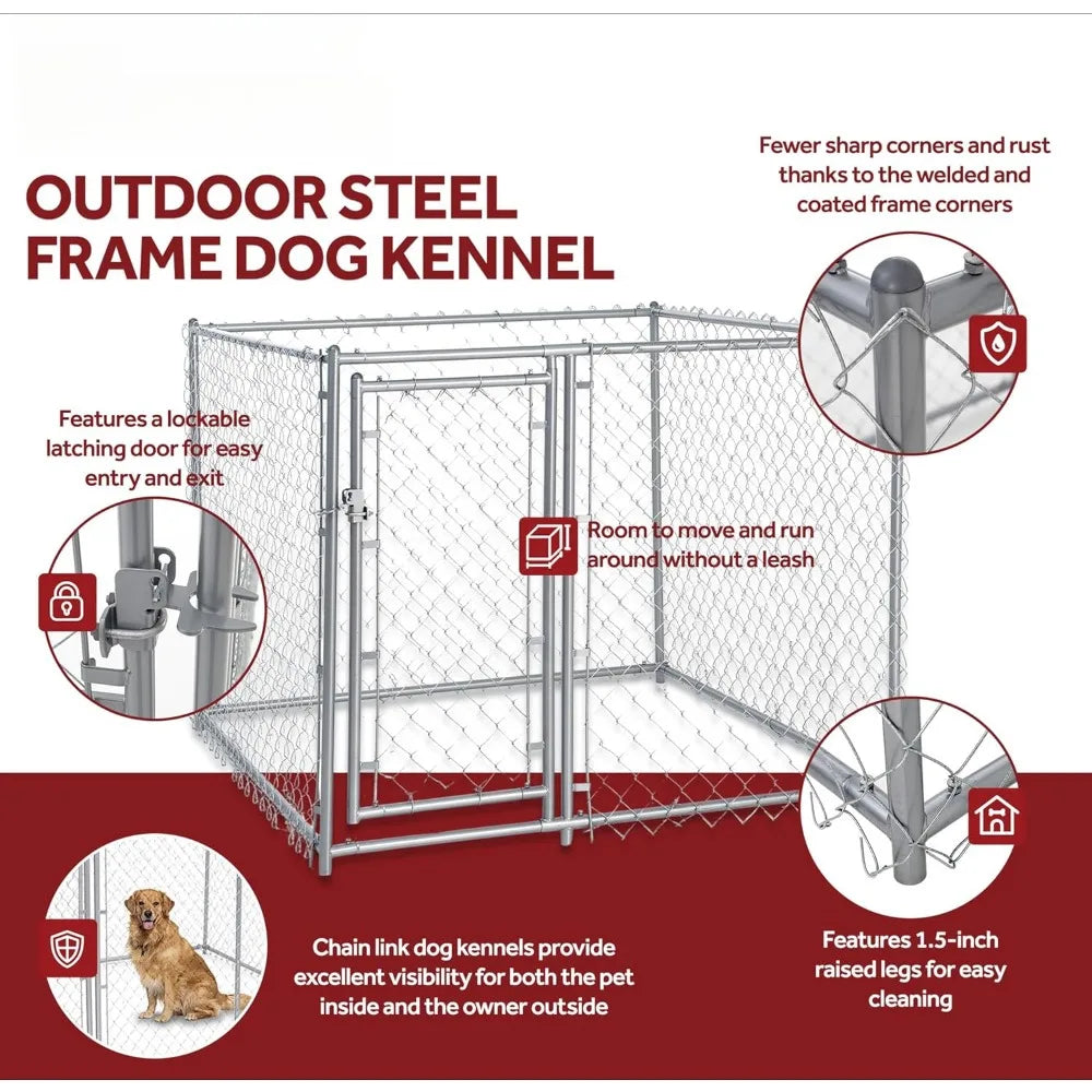 Heavy Duty Outdoor Galvanized Chain Link Dog Kennel Enclosure