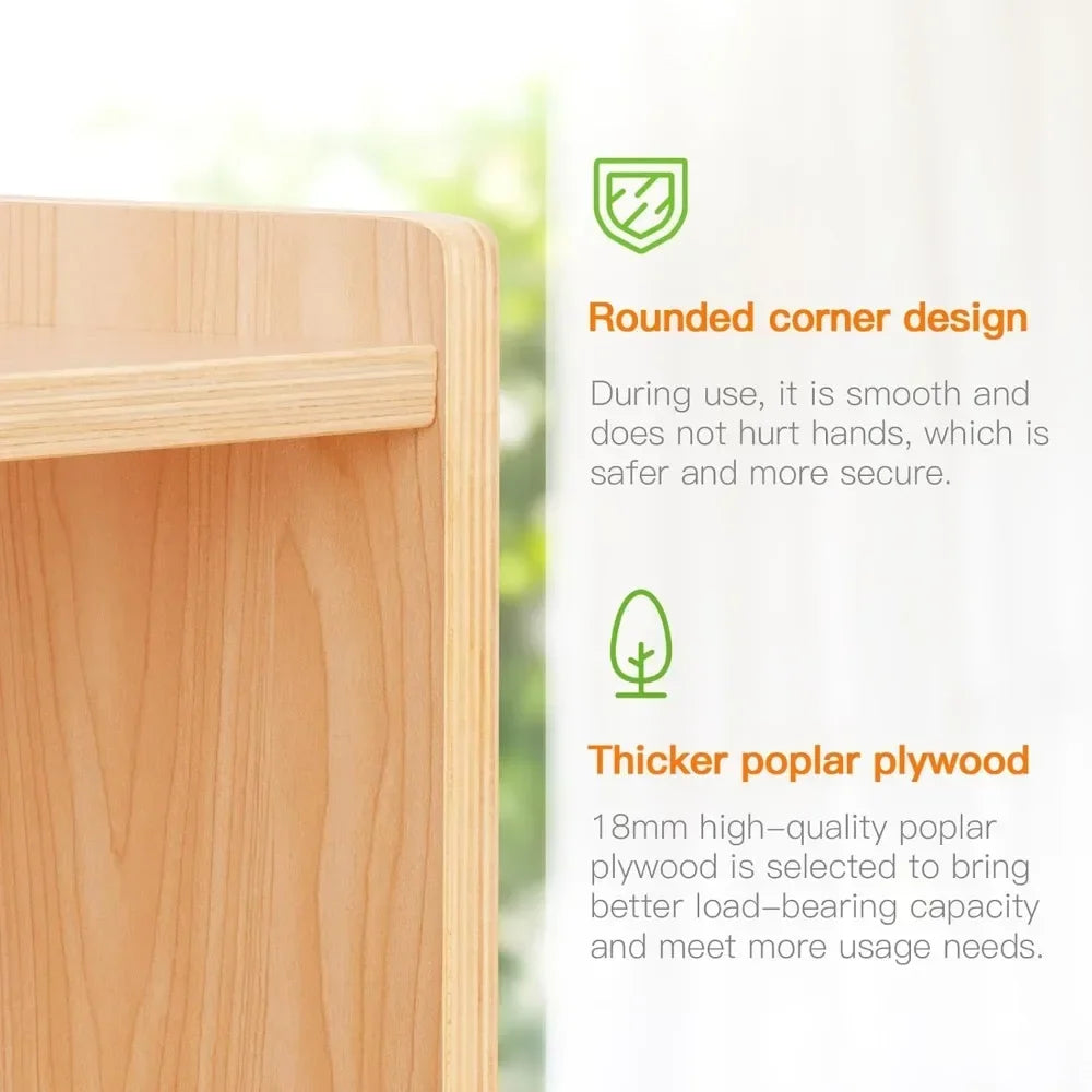 2 in 1 Kids Bookshelf and Montessori Toy Shelf, Nursery Book Shelves for Organizing Books and Toys