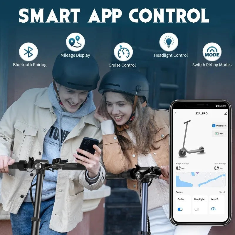 Caroma Electric Scooter, 500W/350W Powerful Motor, 25 Miles Long Range, 20 Mph Top Speed, 9 Solid Tires