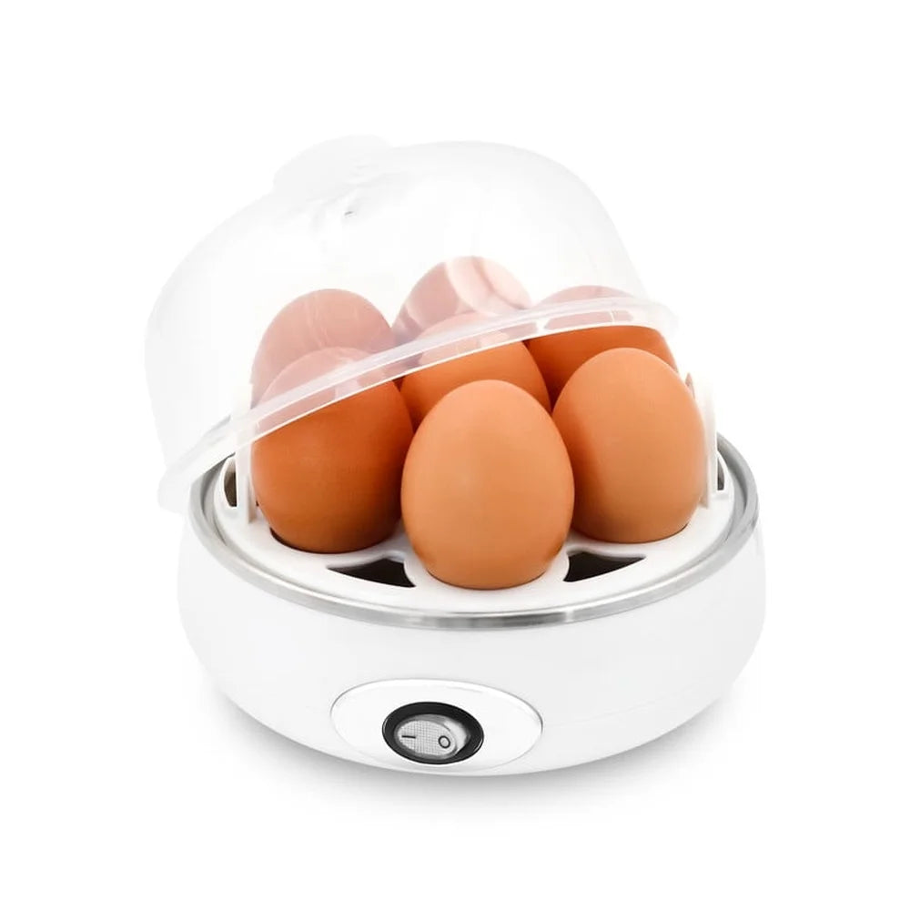 Rapid Egg Cooker 7 Egg Capacity Automatic Shut Off Built In Timer Dishwasher Safe Measuring Cup Soft Medium Hard Boiled Eggs
