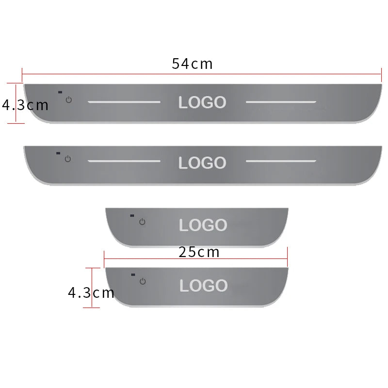New Upgrade Customized Car Door Sill Lights Logo Dynamic RGB LED Car Pedal Scuff Threshold Plate Welcome Wireless Projector Lamp