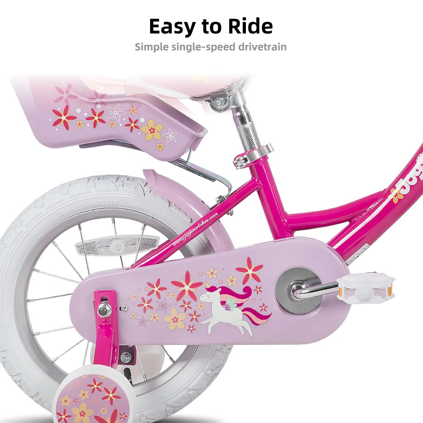JOYSTAR Kids Bike for Girls Ages 2-9 Years Old, 12 14 16 18 Inch Kids Bike with Training Wheels, Doll Seat, Streamers and Basket