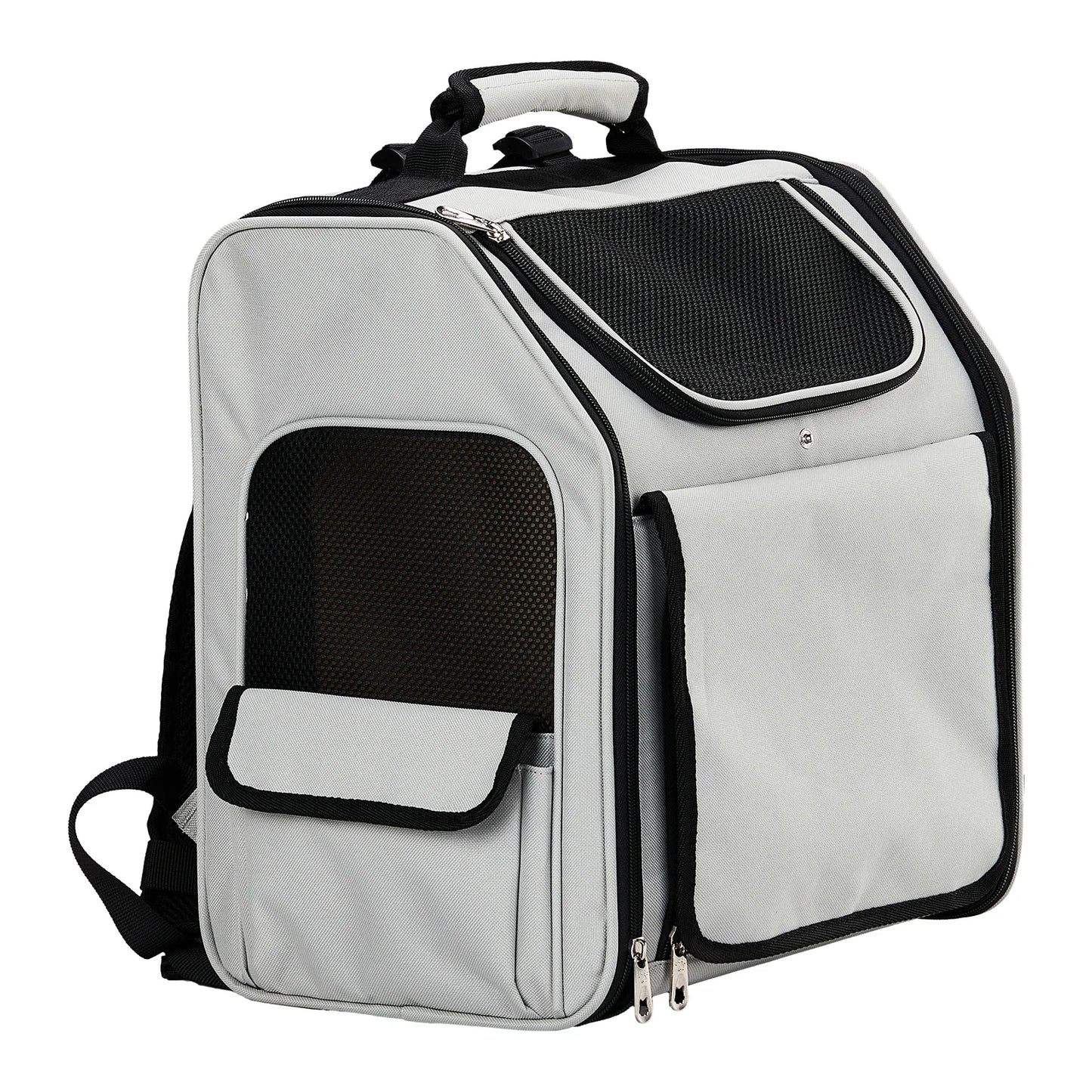 Pet Backpack Portable Breathable Outdoor Foldable Expandable Cat & Dog Backpack Large Capacity Oxford Cloth Cat Carrying Bag