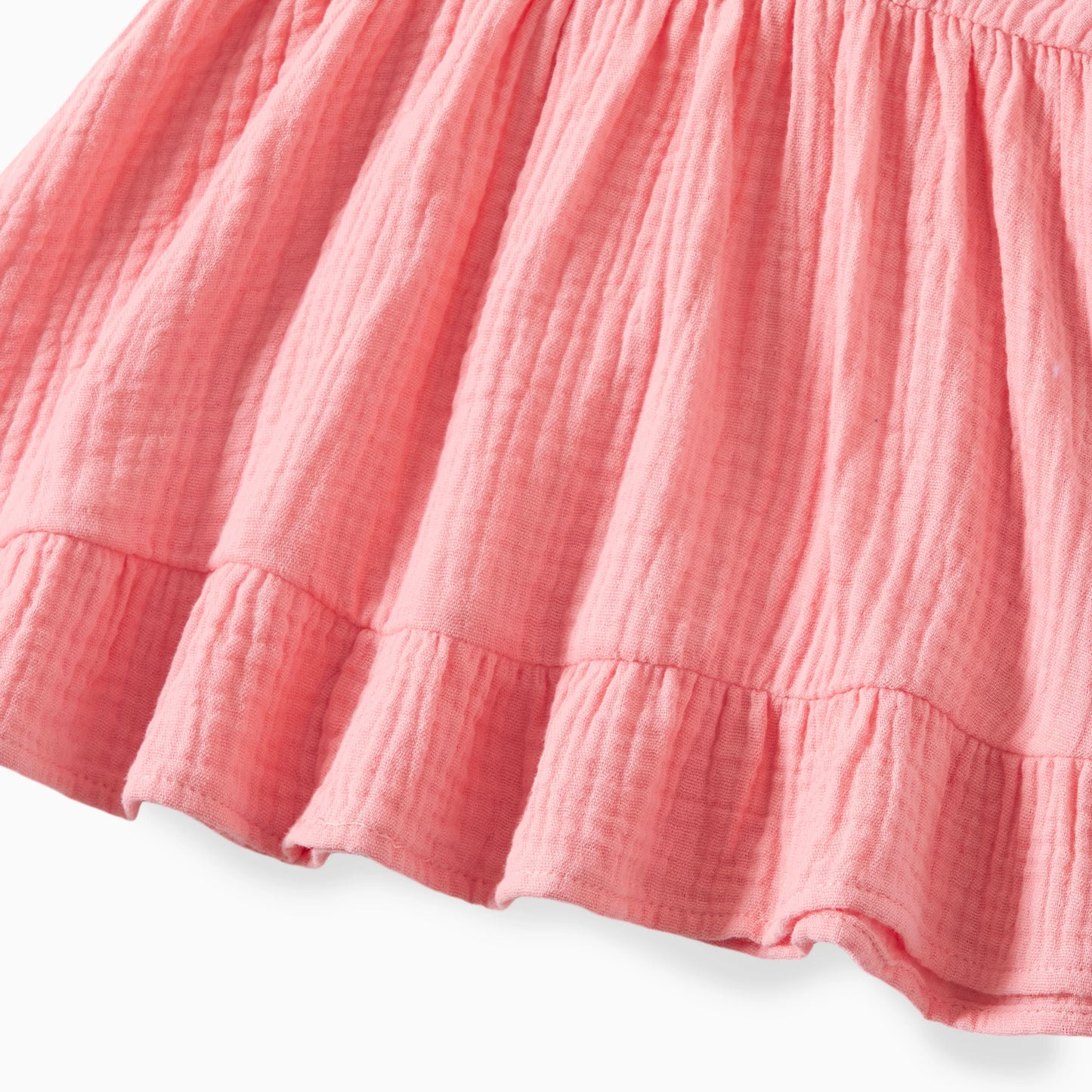 PatPat Family Matching Plaid Shirt and Pink Cotton Shirred Back Lace Waist Flutter Strap Dress Sets
