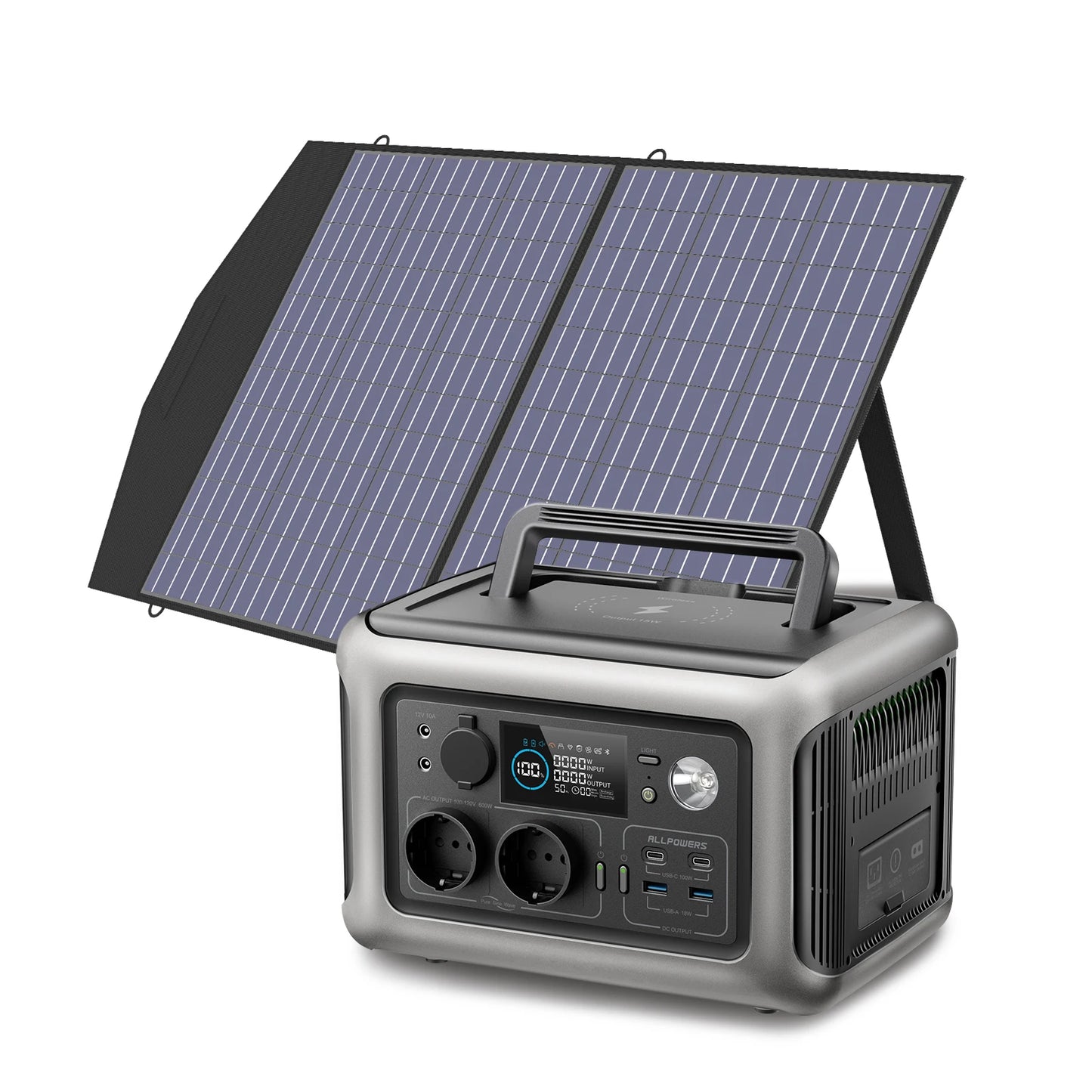 ALLPOWERS R600 Portable Powerstation with Solarpanel (Optional),299Wh 600W LiFePO4 Battery for Home Backup Outdoors Camping RV